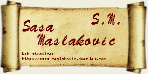 Saša Maslaković vizit kartica